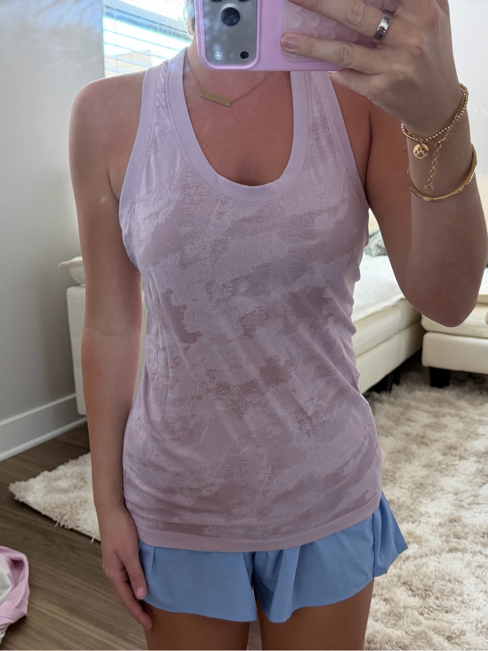 Athleta Pale Lilac Racerback Tank Top